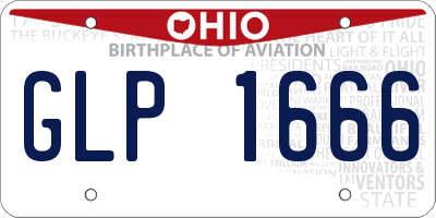 OH license plate GLP1666