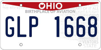 OH license plate GLP1668