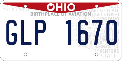 OH license plate GLP1670