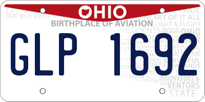 OH license plate GLP1692