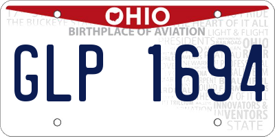 OH license plate GLP1694