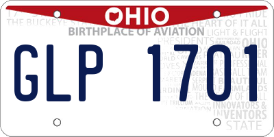 OH license plate GLP1701