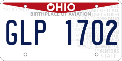 OH license plate GLP1702