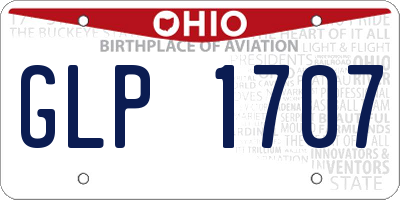 OH license plate GLP1707