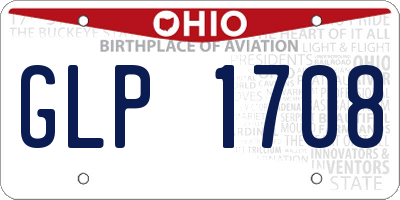 OH license plate GLP1708