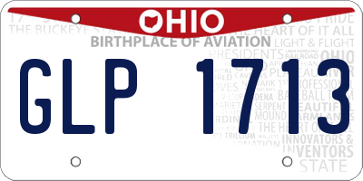OH license plate GLP1713