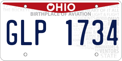 OH license plate GLP1734