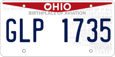 OH license plate GLP1735