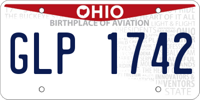 OH license plate GLP1742