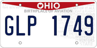 OH license plate GLP1749