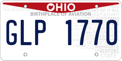 OH license plate GLP1770