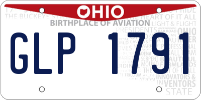 OH license plate GLP1791