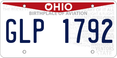 OH license plate GLP1792