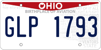 OH license plate GLP1793