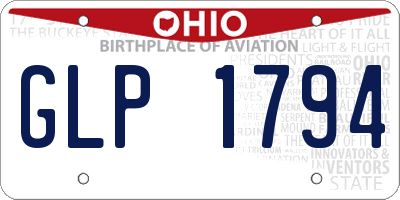 OH license plate GLP1794