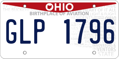 OH license plate GLP1796