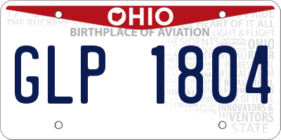 OH license plate GLP1804