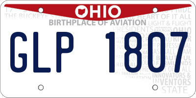 OH license plate GLP1807