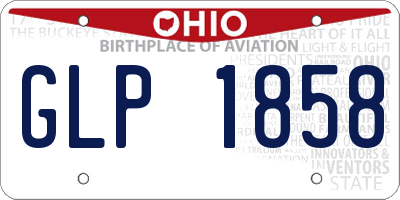 OH license plate GLP1858