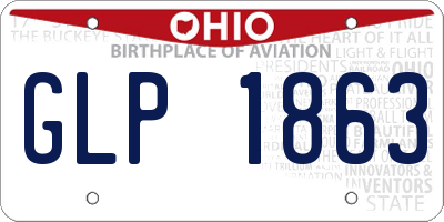 OH license plate GLP1863