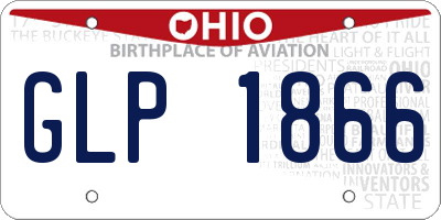 OH license plate GLP1866