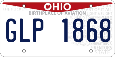 OH license plate GLP1868