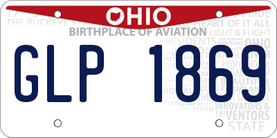 OH license plate GLP1869