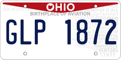 OH license plate GLP1872