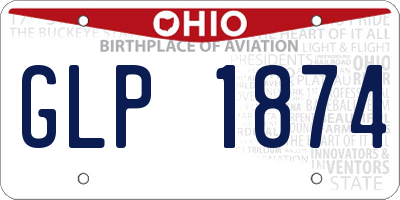 OH license plate GLP1874
