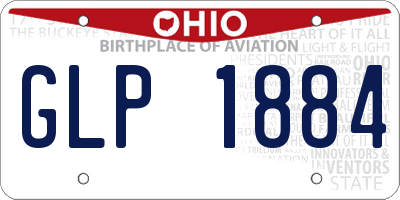 OH license plate GLP1884