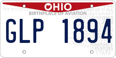 OH license plate GLP1894