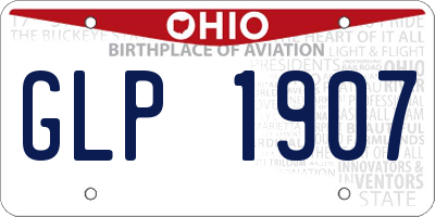 OH license plate GLP1907