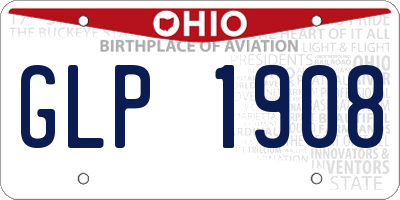 OH license plate GLP1908