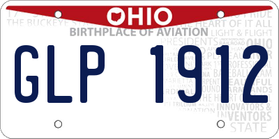 OH license plate GLP1912