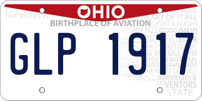 OH license plate GLP1917
