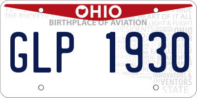 OH license plate GLP1930