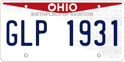 OH license plate GLP1931