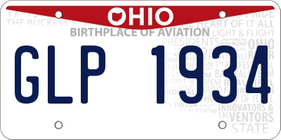 OH license plate GLP1934
