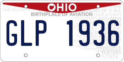 OH license plate GLP1936