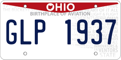 OH license plate GLP1937