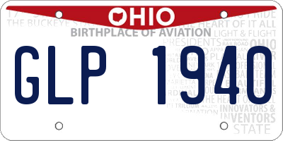OH license plate GLP1940