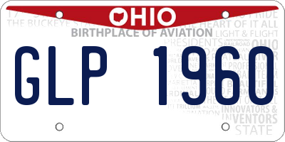 OH license plate GLP1960