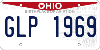 OH license plate GLP1969