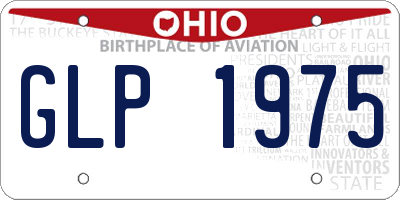 OH license plate GLP1975