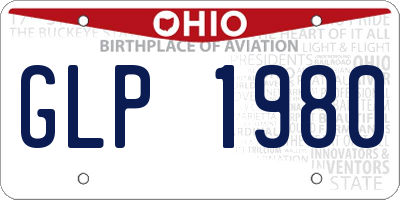 OH license plate GLP1980