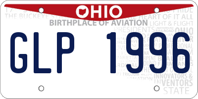 OH license plate GLP1996