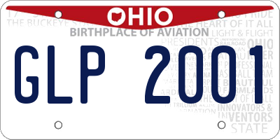 OH license plate GLP2001