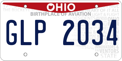 OH license plate GLP2034