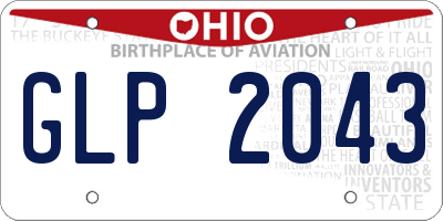 OH license plate GLP2043