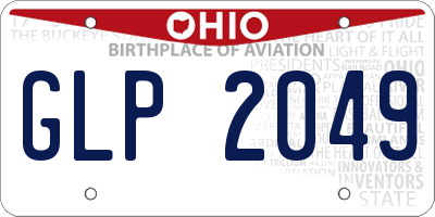 OH license plate GLP2049